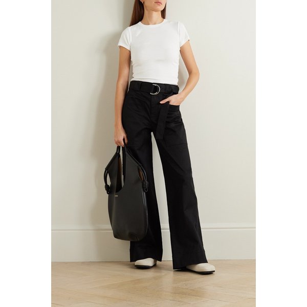 리셋 켈리 골지 스트레치 코튼 저지 티셔츠 화이트 1647597326557448