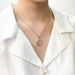 925Silver H이니셜 코인 목걸이 OPHEN165 (S7901122)