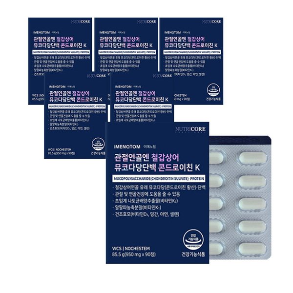 뉴트리코어 관절 연골엔 철갑상어 뮤코다당단백 콘드로이친K 90정 6