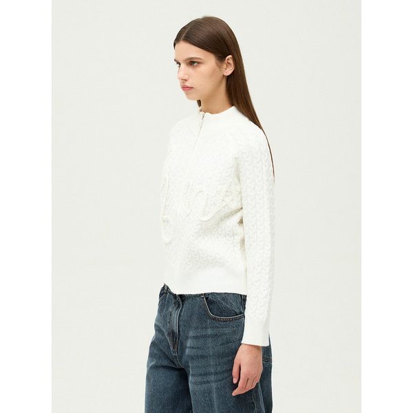 케이블 니트 집업 가디건 EMQ1KCD220