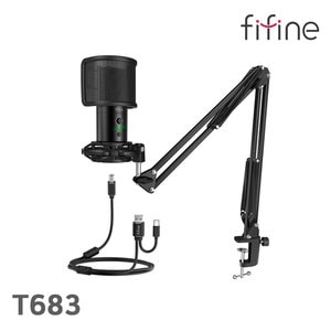 FIFINE T683 (신모델) 유선 콘덴서마이크 풀세트 개인방송 유튜브 /병행