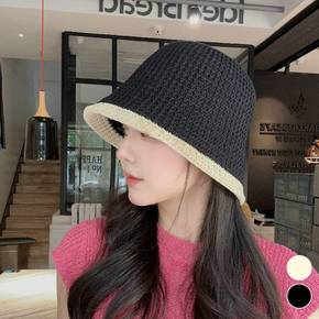 / 끝단배색 짜임 버킷햇 ELM_244