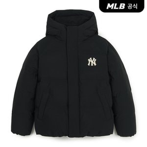 MLB [코리아공식] 바시티 후드 숏패딩 NY (Black)