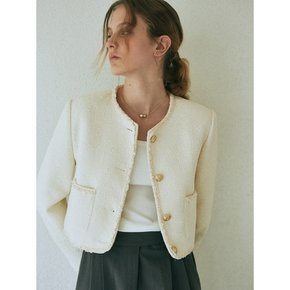 BOUCLE ANTIQUE TWEED JACKET_CREAM