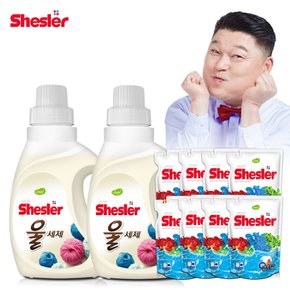 강호동의 쉬슬러 액상 세제 울전용 650ml 2개+세제리필 500ml 8개