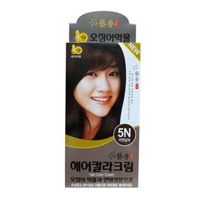 헤어 칼라크림(오징어먹물) 5N 자연갈색