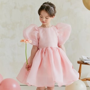 키즈톡톡 바비 여아 드레스 (아이보리/핑크) (3-9세) 아동 유아 키즈 분홍 흰색 반팔 원피스 생일 공주