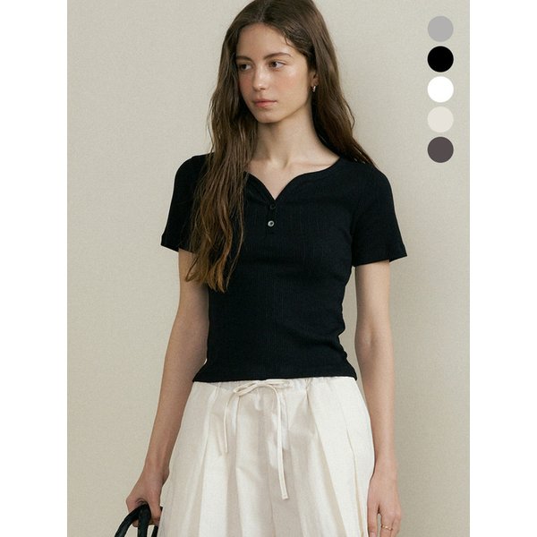 comos 1421 henly-neck ribbed T-shirt (5color)