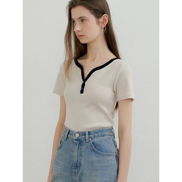 comos 1421 henly-neck ribbed T-shirt (5color)