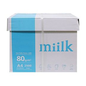 밀크 2500장 복사용지 A4 종이 80g 에이포 500X5권 T