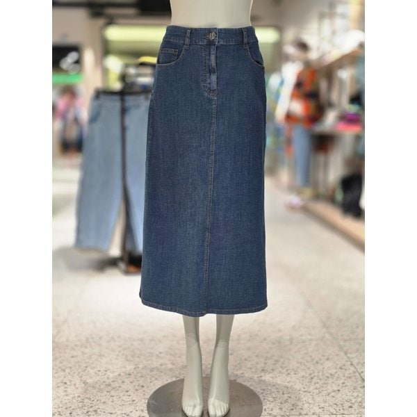 [파주점] 뒷밴딩 맞드임 A라인 데님 스커트 BASKA3611-IN