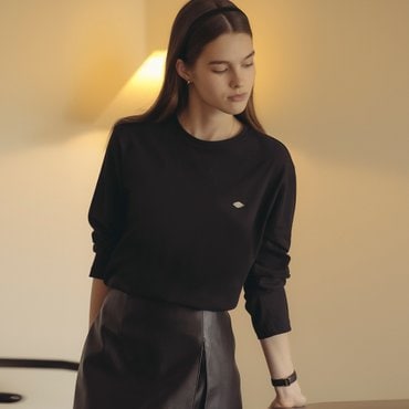 틸아이다이 Silket cotton long sleeve t-shirt_Black