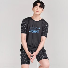 남성 원포인트 파이널 아이스 쿨링 냉감 여름 반팔잠옷 시원한 쿨링 반팔잠옷