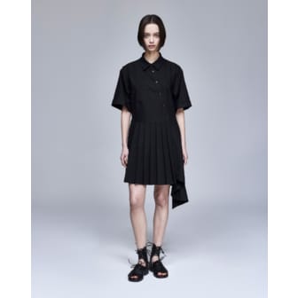 송지오 [파주점] [송지오우먼]바이어스 플리츠 원피스 블랙 WH2OP305BK