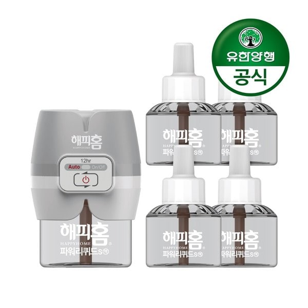해피홈 스마트 리퀴드 모기향(본품+리필)+리필 60일 4개