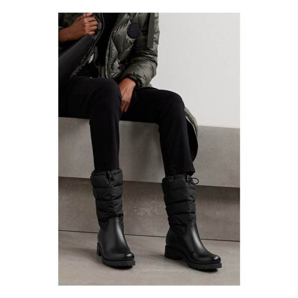 Ginette Quilted Nylon And Rubber Rain Boots 블랙 34480784411952772