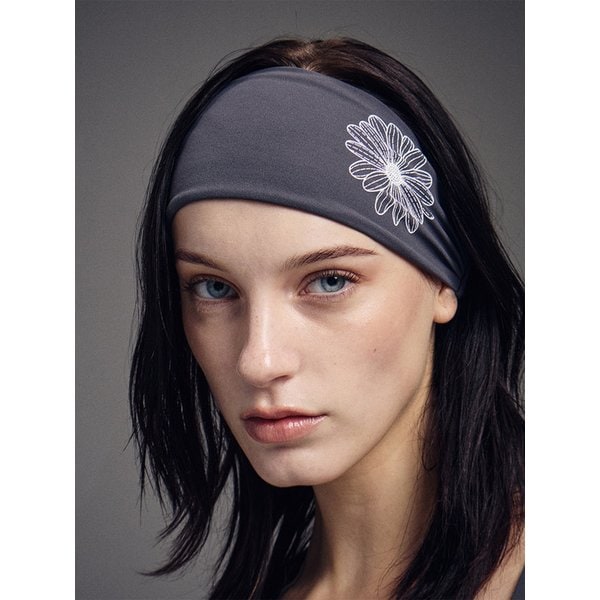 BEURRE ULTIMATE COMFORTwide headband theflower_CHARCOAL IVORY