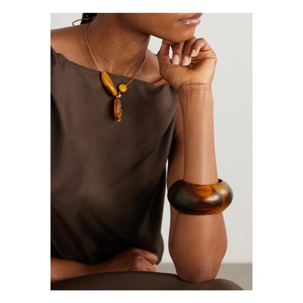 다이너소어 디자인 라지 볼더 톨토이즈셸 레진 뱅글 46376663162900601