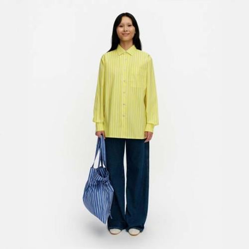 마리메꼬 탑 Marimekko 키오스키 셔츠 옐로우 스트라이프