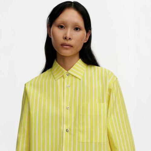 마리메꼬 탑 Marimekko 키오스키 셔츠 옐로우 스트라이프