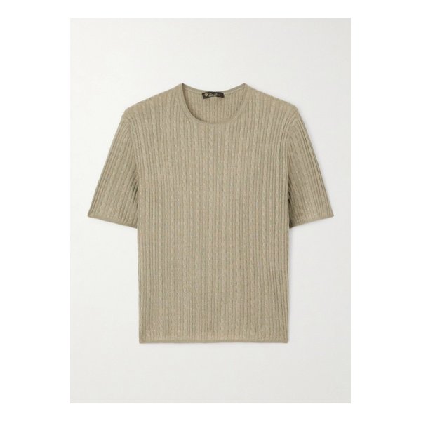 리멜라 케이블 니트 캐시미어 실크 혼방 티셔츠 세이지 그린 1647597355212180