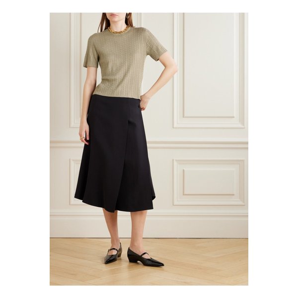 리멜라 케이블 니트 캐시미어 실크 혼방 티셔츠 세이지 그린 1647597355212180