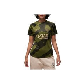 4404078 Jordan Brand Womens Olive Paris Saint-Germain 2023/24 Fourth Academy Pro Pre-Match