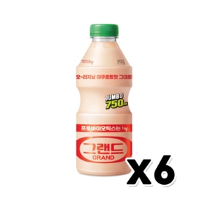 야쿠르트그랜드점보 대용량요구르트 750ml X 6개입