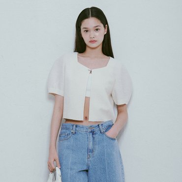 레이브 Square Neck Jacket in Ivory VW4MJ210-03