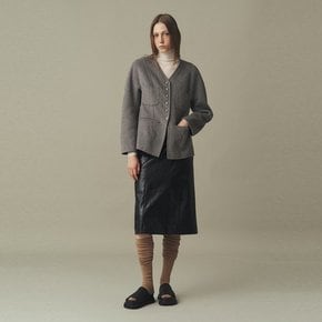 WOOL BLEND HANDMADE JACKET_MISTY GREY