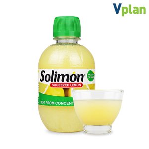 브이플랜 솔리몬 스퀴즈드 레몬즙 레몬 원액 물 차 280ml