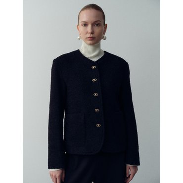 아르카익 bookle buttoned tweed jacket_black