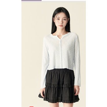 로엠 스루 긴팔 가디건_RMCKF37RTA
