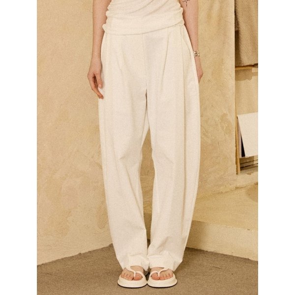 Stretch Nylon Barrel Pants White
