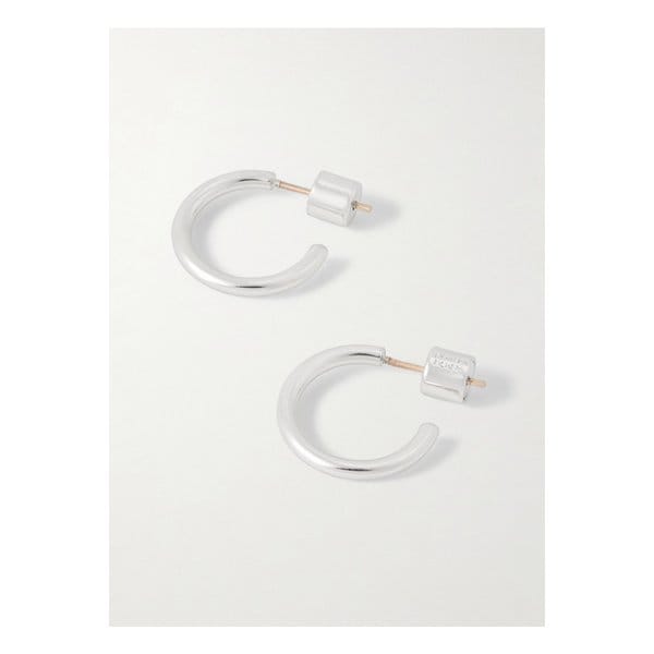 제니퍼 피셔 스레드 허기스 실버 도금 후프 이어링 1647597355010953