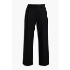 Pleated mélange wool-twill pants 블랙 36093695689046529