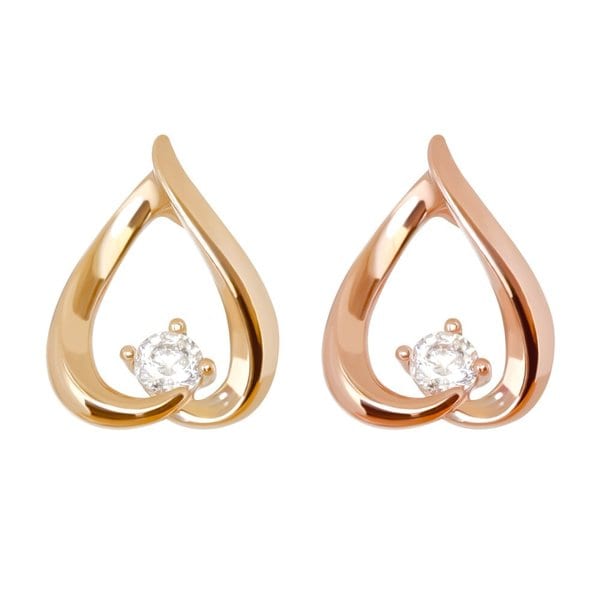 14K GOLD 여성 데일리 레이어드 패션 하트 큐빅 금 펜던트