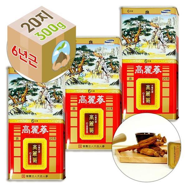 [굿소일] 6년근 고려 홍삼 차 선물용 양삼 900g 60뿌리 (S11436692)