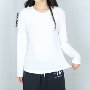 4색 베이직 무지 라운드 슬림 긴팔 티셔츠   _P435634372