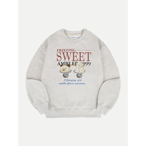 Vanilla flavor snowman Sweatshirt AMM1209 (Oatmeal)