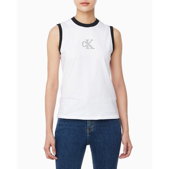 Calvin Klein Jeans 여성 CK 로고 머슬 민소매 티셔츠(47B850G)