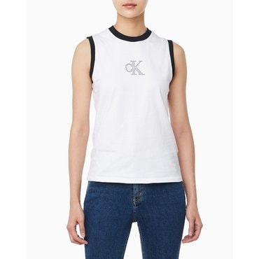 Calvin Klein Jeans 여성 CK 로고 머슬 민소매 티셔츠(47B850G)