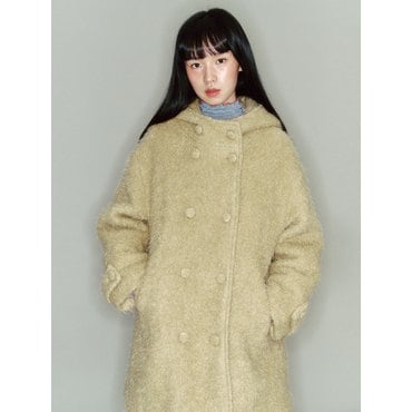 가니송 Boucle Hooded Coat_olive