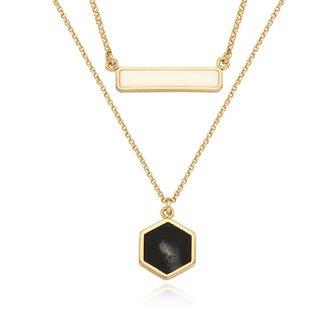 리타모니카 Formica Layered Necklace Hexagon