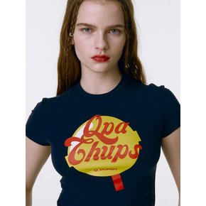 Qpachups Candy Cropped T-Shirt - Navy