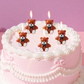 리본곰 생일초 5개입 생일 케이크 캐릭터초
