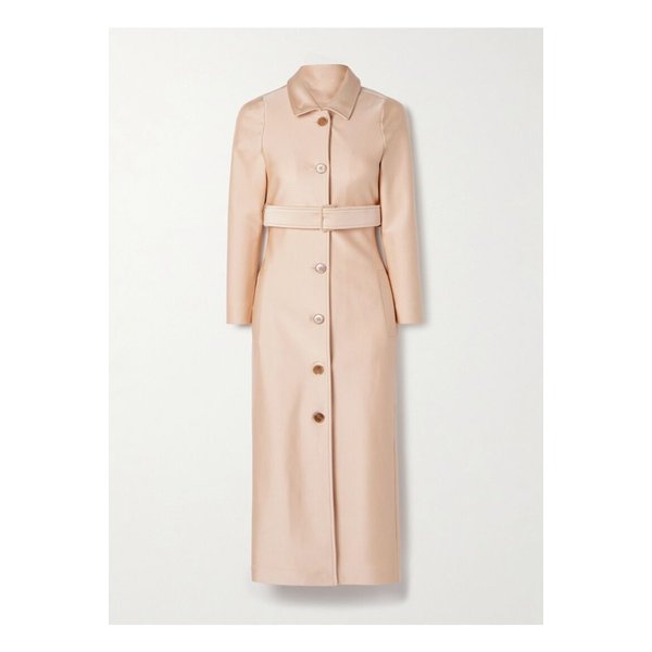 마리 아담 리나트 벨트 스트레치 새틴 트렌치 코트 뉴트럴 1647597359943094