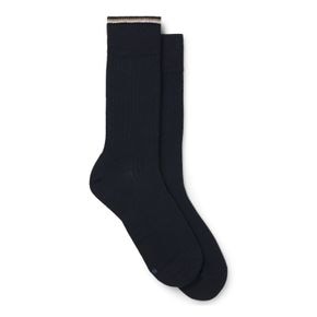코튼 블렌드 레귤러 양말 2개 세트 다크 블루