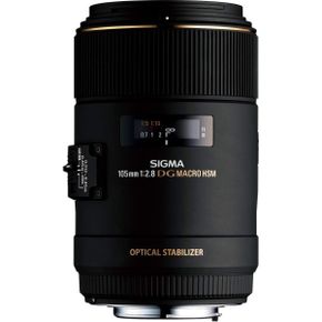 영국 시그마 렌즈 Sigma 258101 105mm f/2.8 EX DG OS HSM Macro Lens Canon DSLR Cameras 블랙