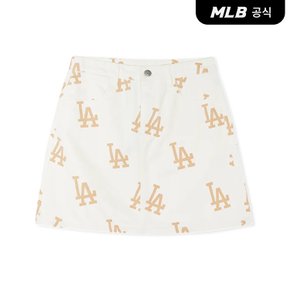 [코리아공식]여성 베이직 멀티 메가로고 프린트 데님스커트 LA (Cream)